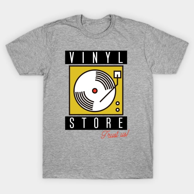 Vinyl Store Turntable Music Retrohead Vintage Lovers T-Shirt by dconciente